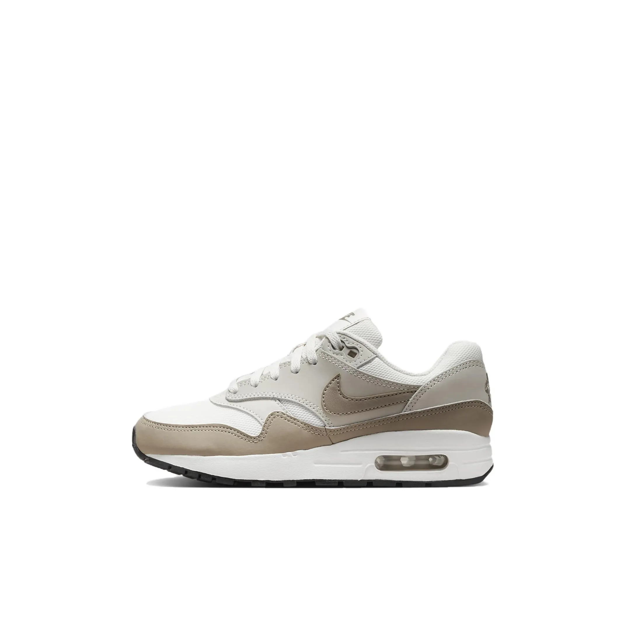 Nike Air Max 1 Low Top Kids Lifestyle Shoes White Brown Kids'