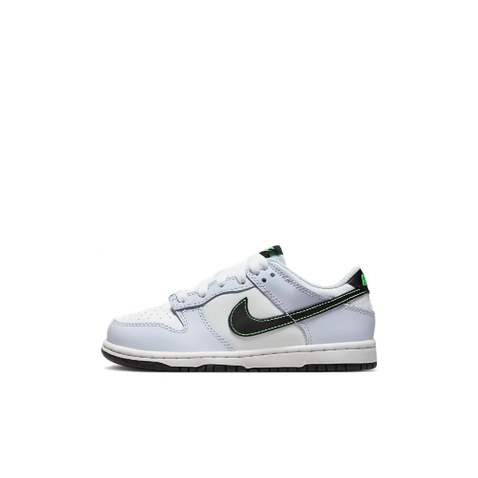 Nike Dunk Детские Скейтбординги Низкий Топ Белый Синий Зеленый Предшкольный