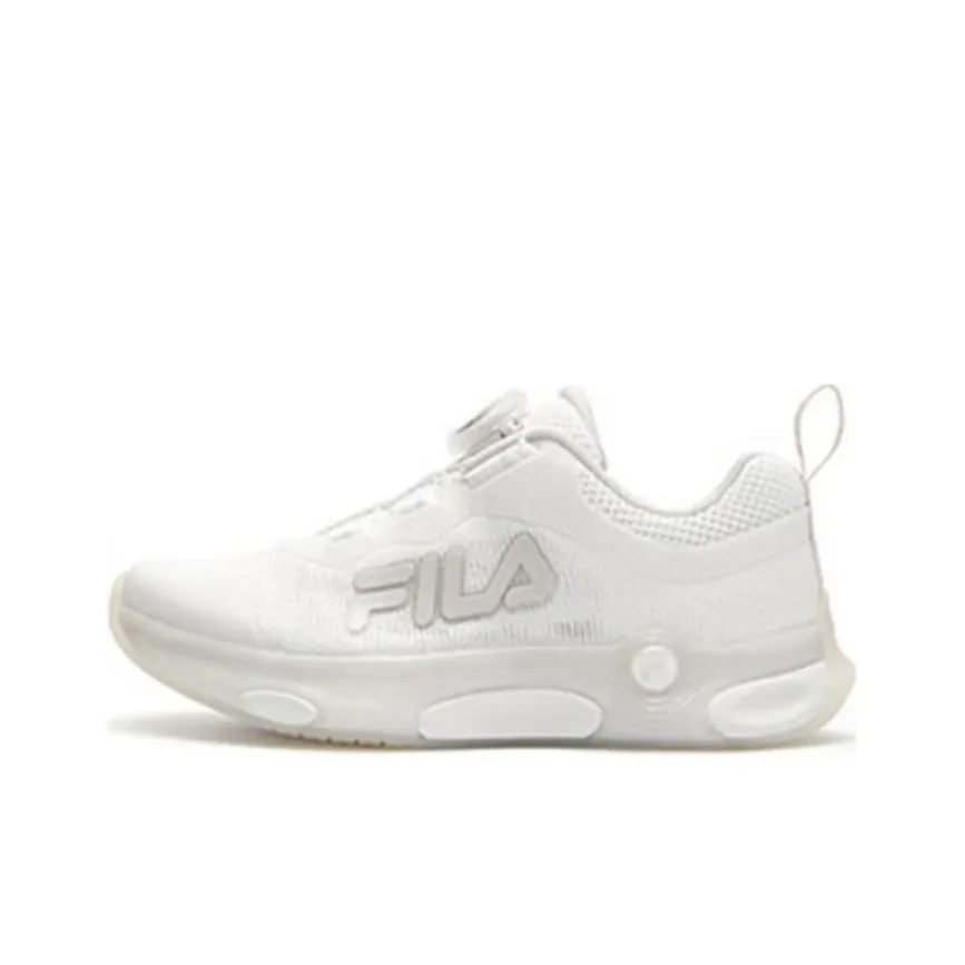 FILA KIDS Abrasion Resistant Rebound Low Top Kids' Running Shoes White Gray
