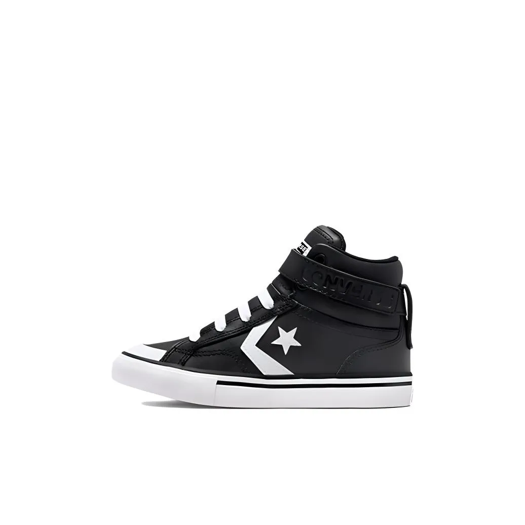 converse Basche Pro Blaze Strap Anti-Slip Wear-Resistant High-Top Kids Lifestyle Shoes Black White Children Aged 3-7 Years Old