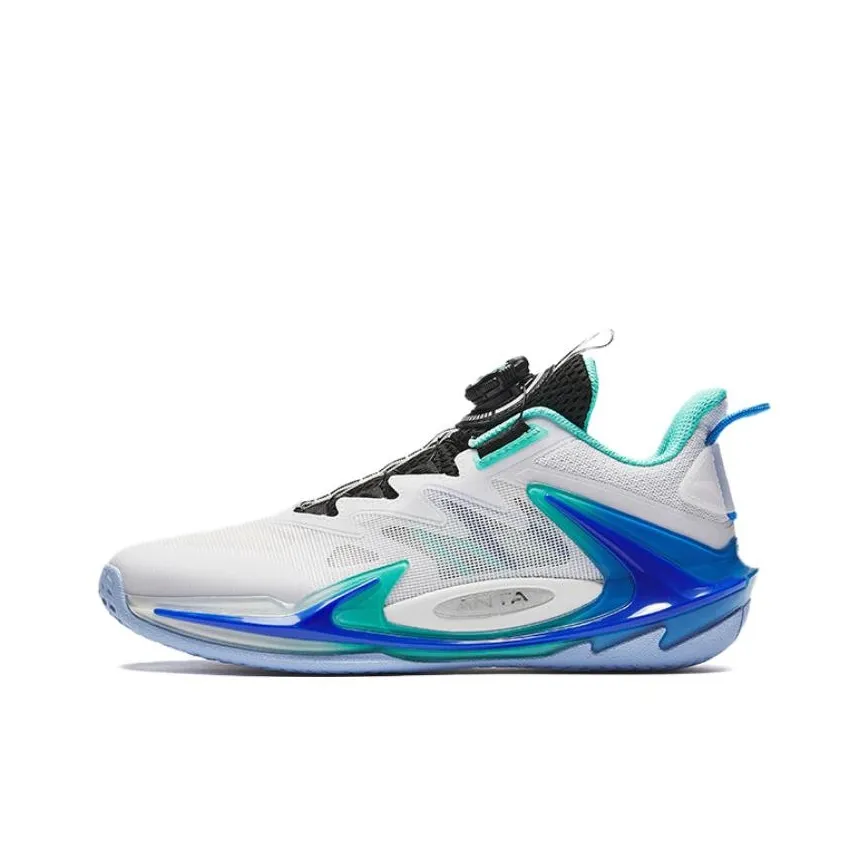 Antakids Qing Kuang Slip-resistant Abrasion-resistant Breathable Low-top Children's Basketball Shoes White Blue Green Антакидс Цин Куанг Противоскользящий Устойчивый к износу Дышащий Низкий Верх Детские Баскетбольные Кроссовки Белый Синий Зеленый