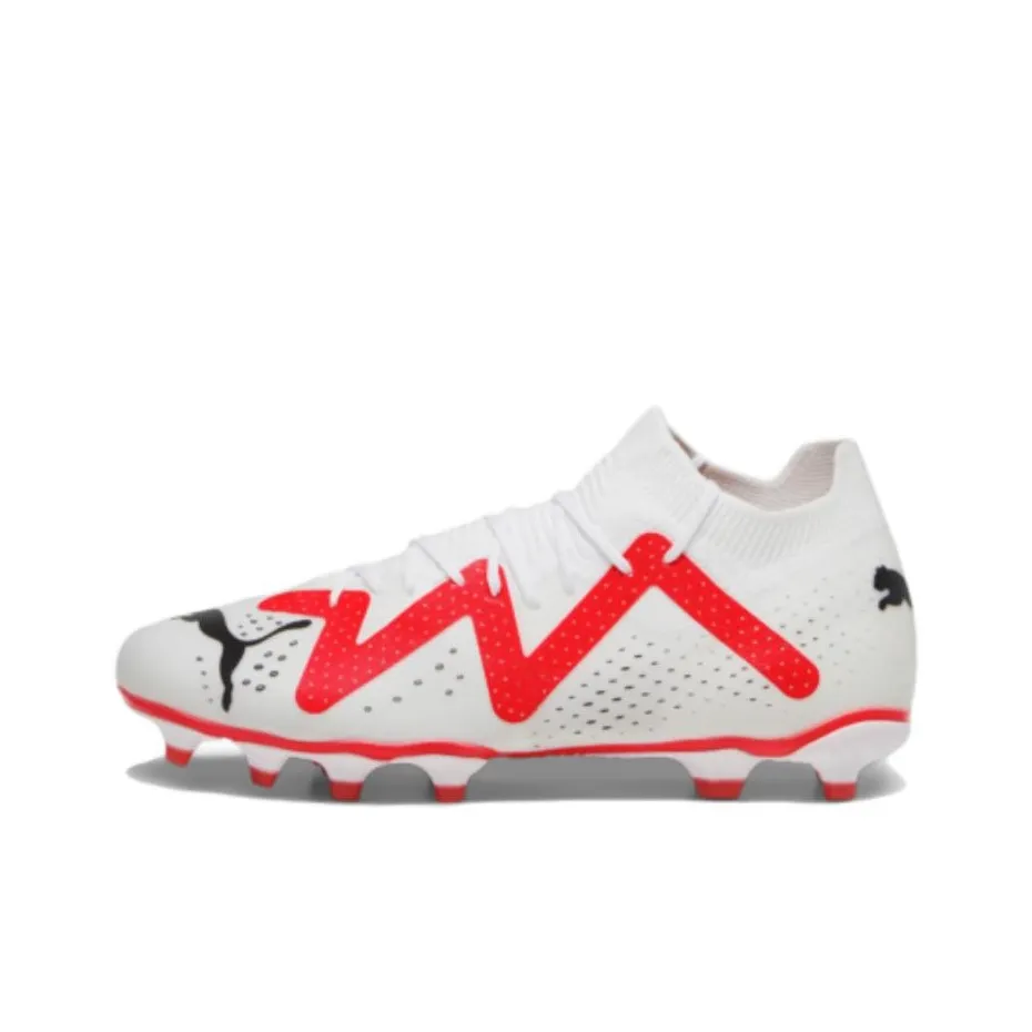 PUMA Future Match AG Short Rubber Studs FG Long Rubber Studs Soccer Shoes Men's White Red