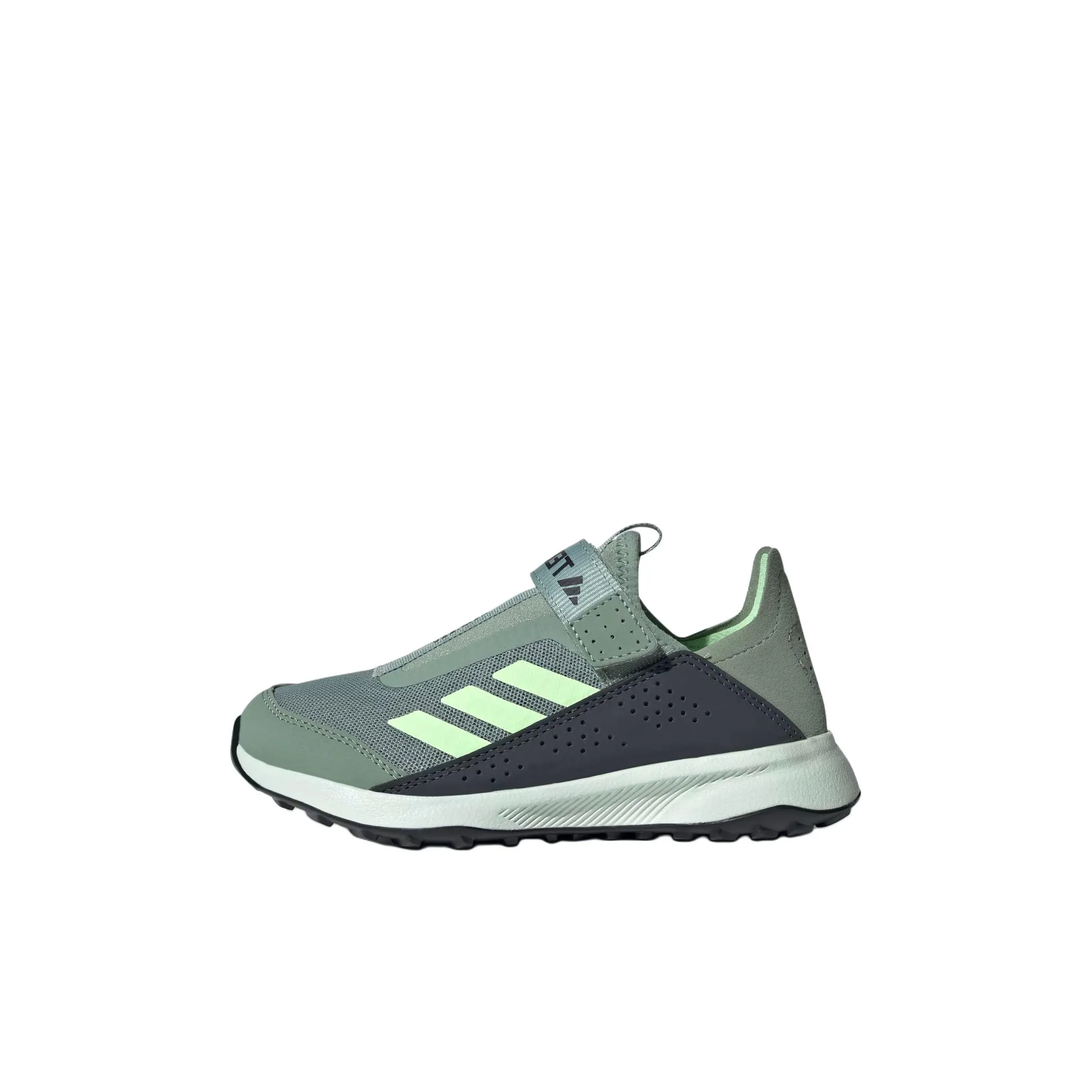 Adidas VOYAGER 21 Slip-on K Устойчивый к истиранию Дышащий Низкий Топ Детская Туристическая Обувь Зеленый Серый Черный Детский