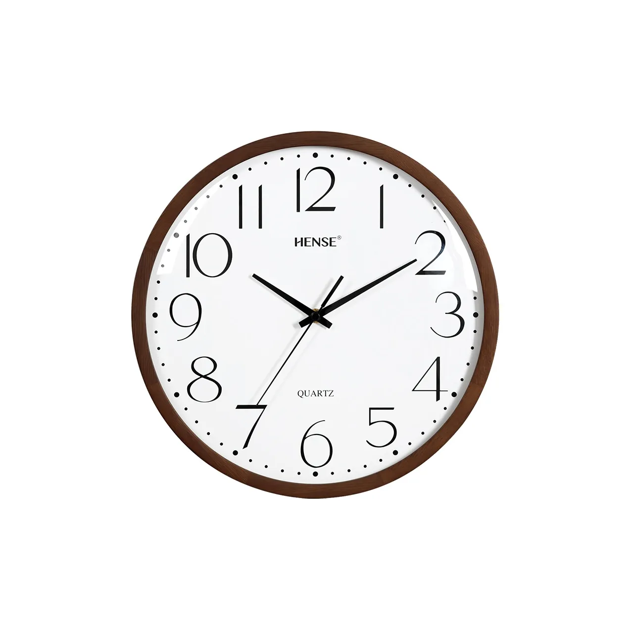HENSE Кварцевый механизм массивная древесина настенный часы унисекс белый циферблат модель HW89