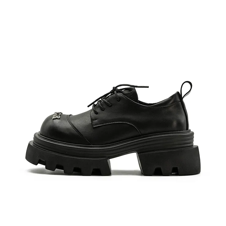 Little Sue Trendy Versatile Petite Platform Small Leather Shoes Big Head Loafers Women's