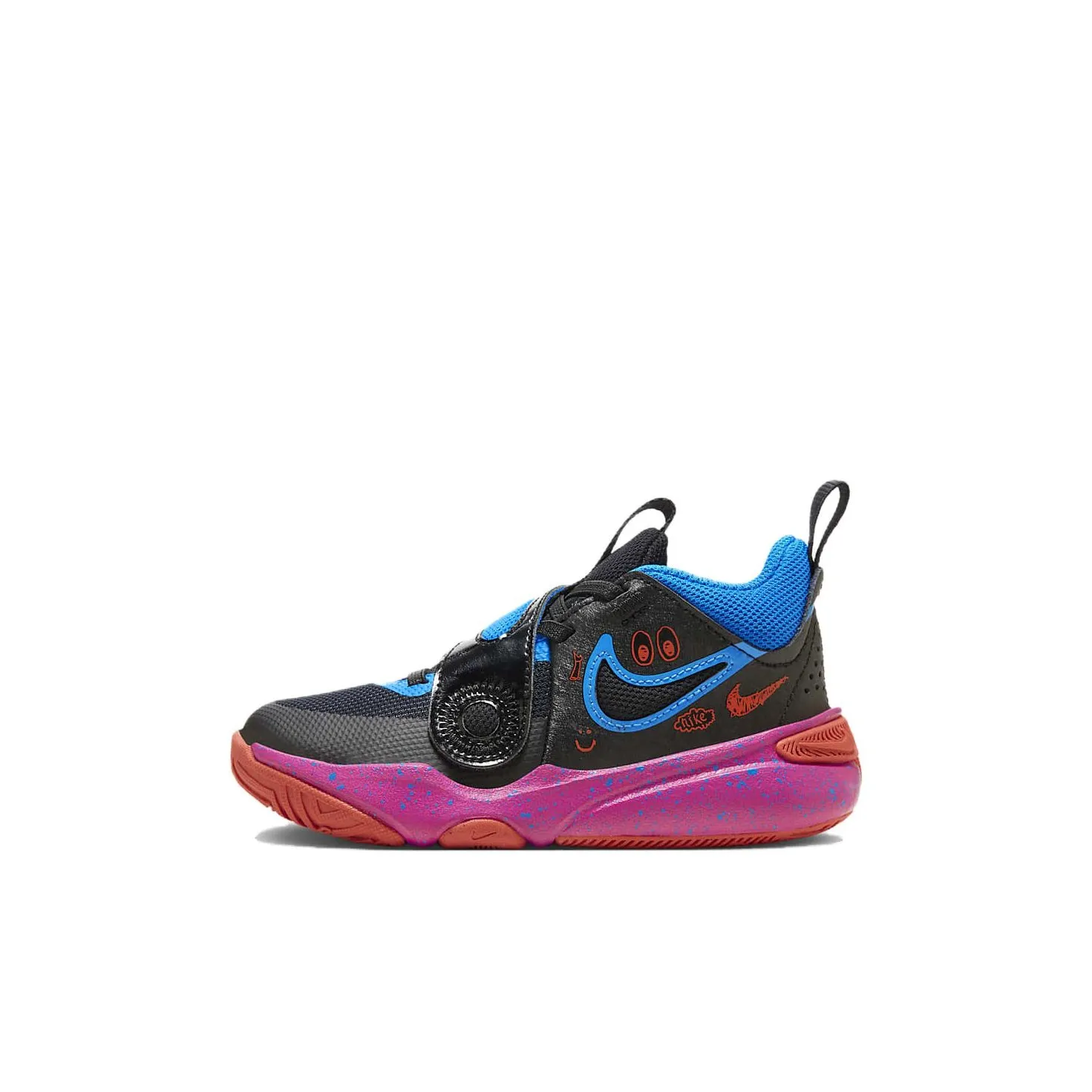 Nike Team Hustle D 11 Slip-Resistant Abrasion-Resistant Low Top Детские баскетбольные кроссовки Синий Черный Kids