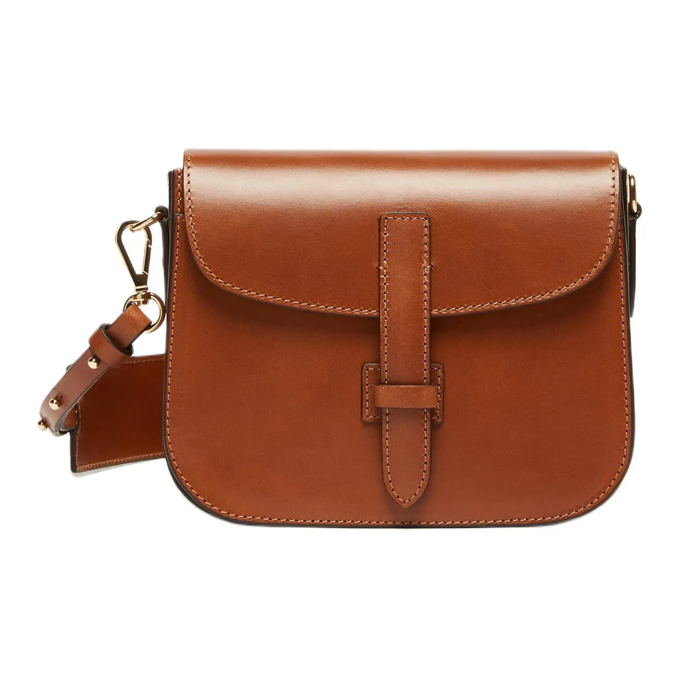 MaxMara Leather Shoulder Bag, Crossbody Bag Small Size Women's Tobacco Brown