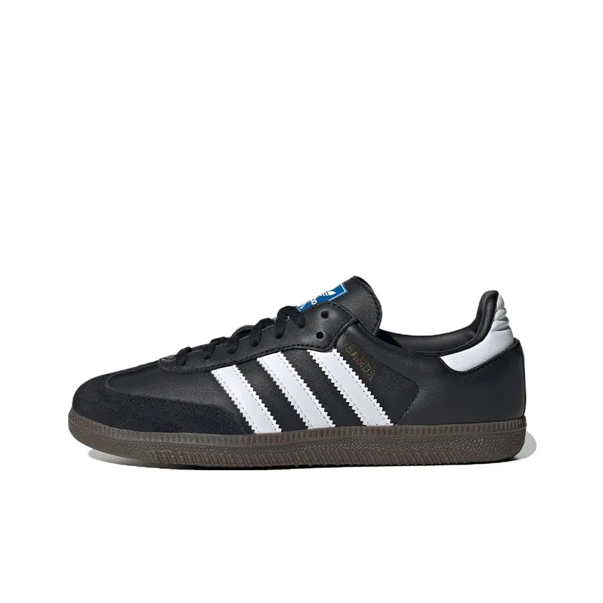 Adidas Originals SAMBA OG Slip-resistant Abrasion-resistant Low Top Детские Скейтбординги Черный Белый