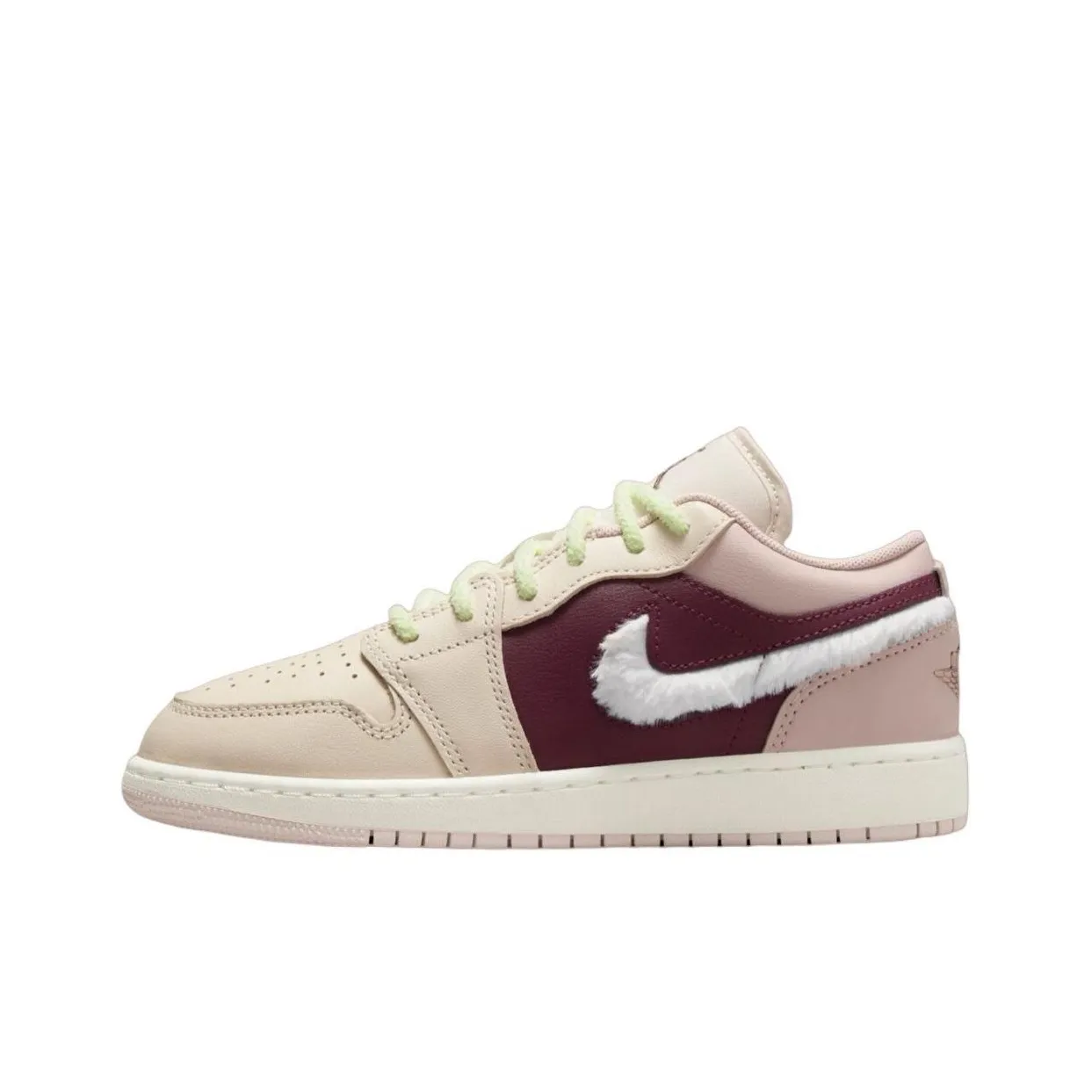 Jordan Air Jordan 1 Противоскользящий Устойчивый к истиранию Низкий Топ Детские Баскетбольные Кроссовки Розовый