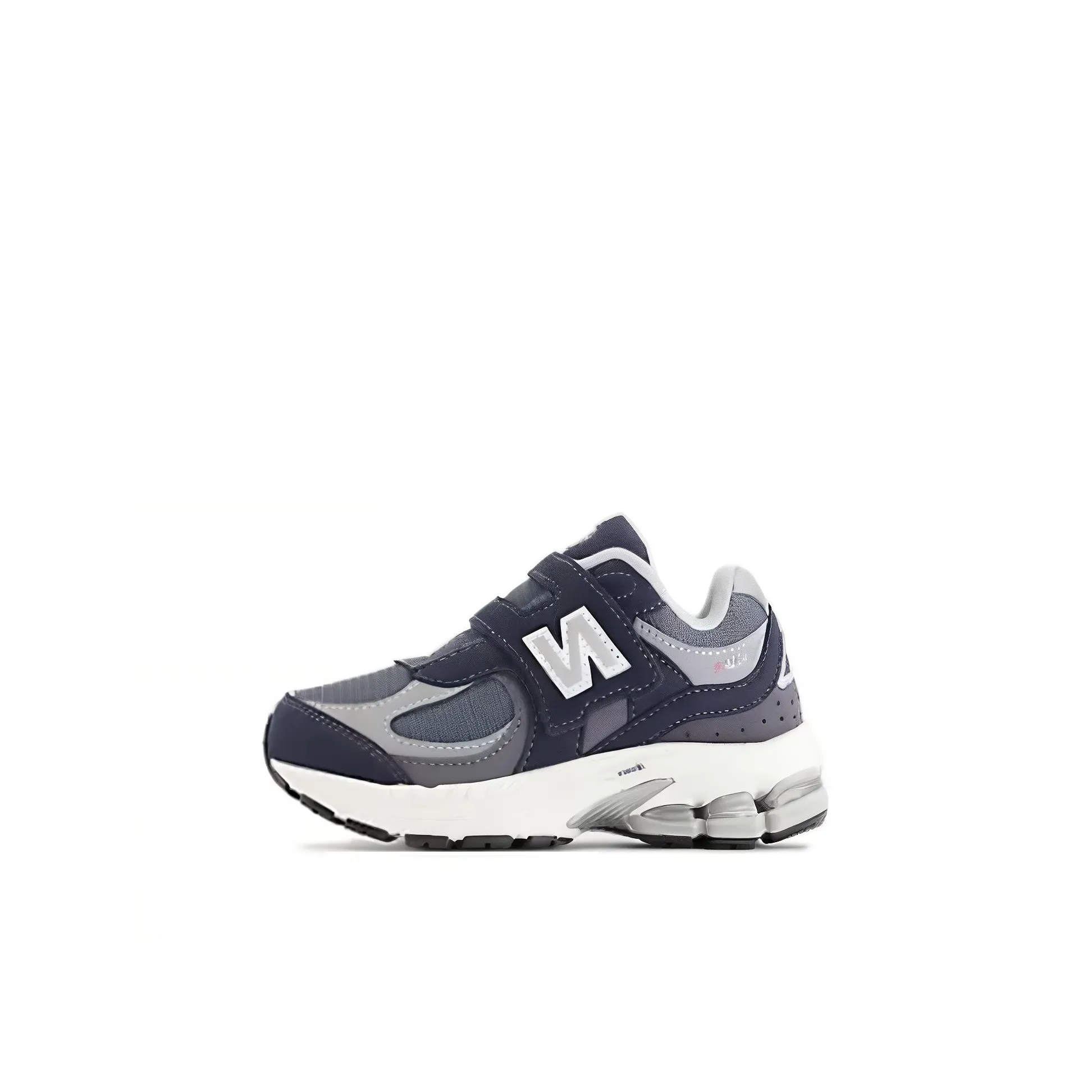 New Balance совместный бренд 2002 Hook Loop устойчивый к истиранию низкий топ обувь для малышей синий и серебристый для младенцев и малышей
