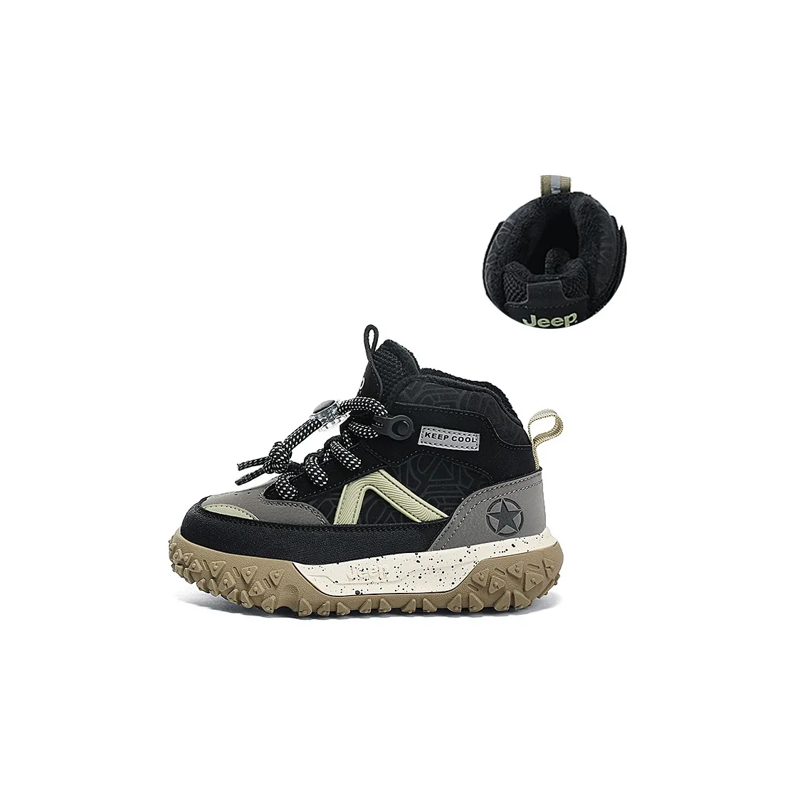 Jeep Высокие Топы Kids Lifestyle Shoes Зеленый Черный Детский