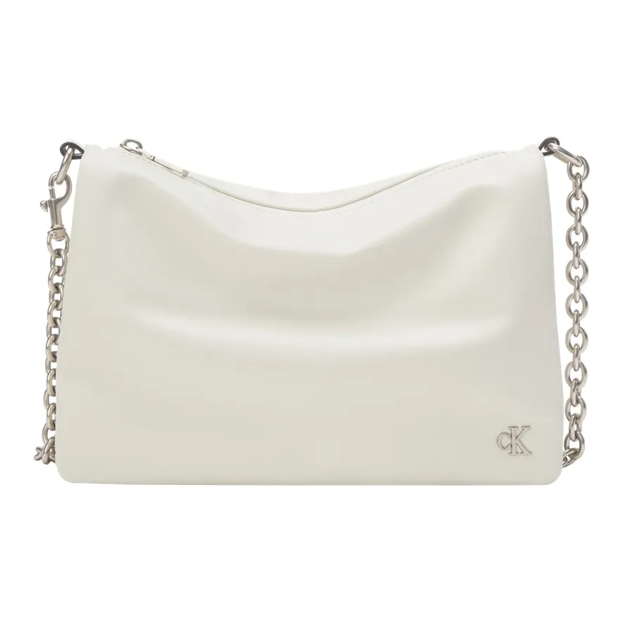 calvin Watch KLEIN Synthetic Material One Shoulder Crossbody Small Square Bag Pillow Bag Women's Ivory White