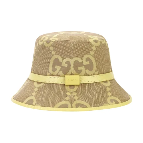 GUCCI GG Пляжные шляпы из хлопка Желтые Женские
