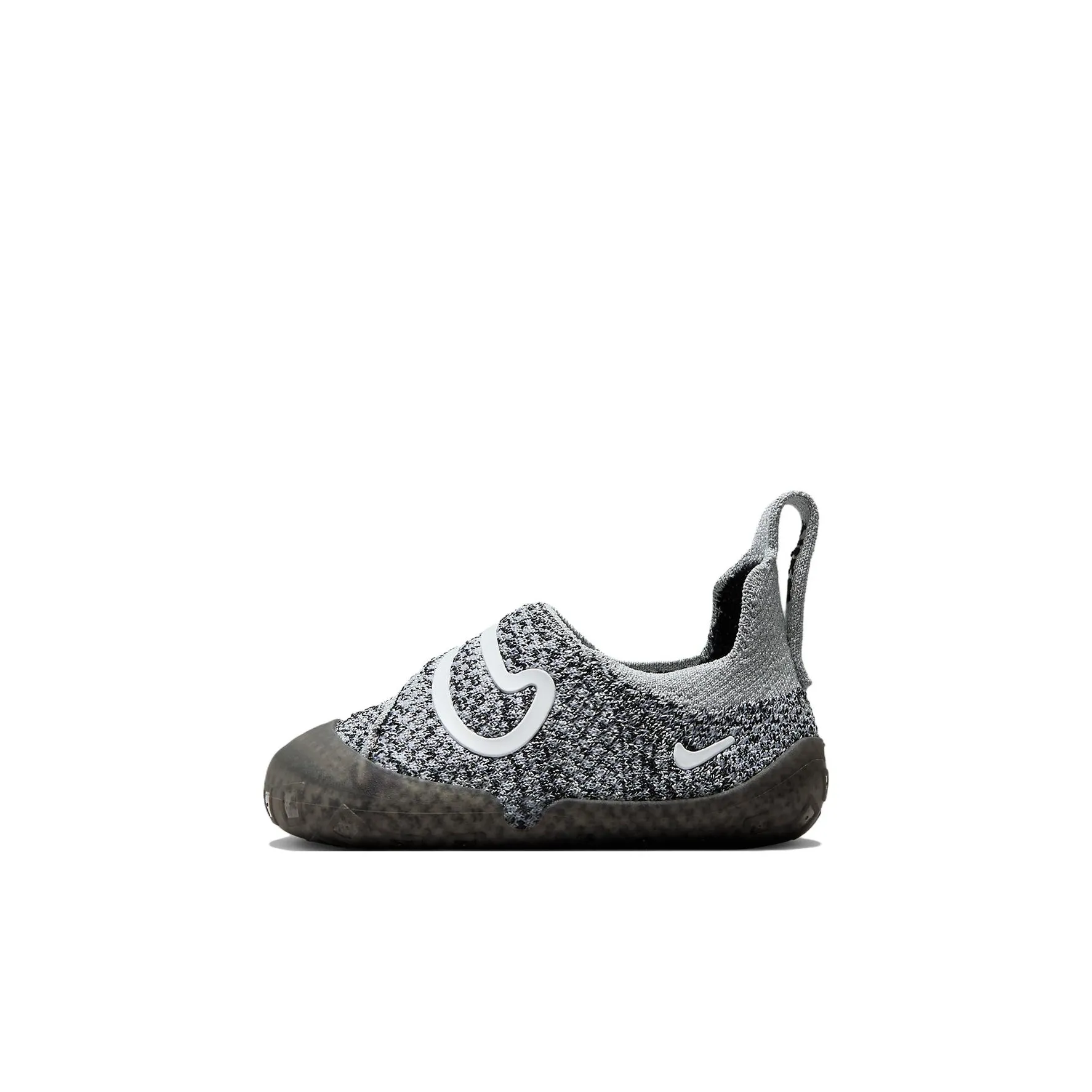 Nike Swoosh 1 Slip Resistant Abrasion Resistant Низкий Топ Обувь для малышей Черный белый Для младенцев и малышей