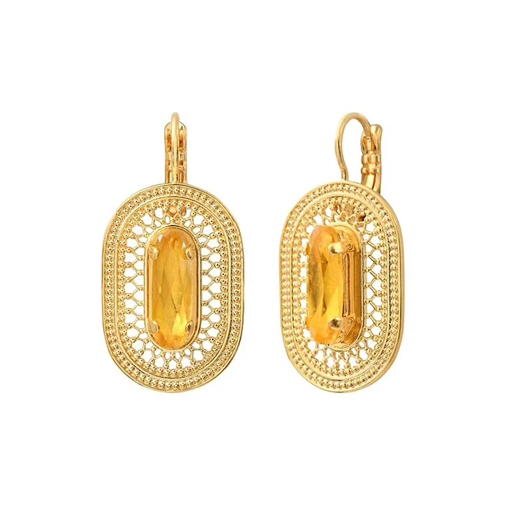 SATELLITE Золото-покрытый металл серьги женские