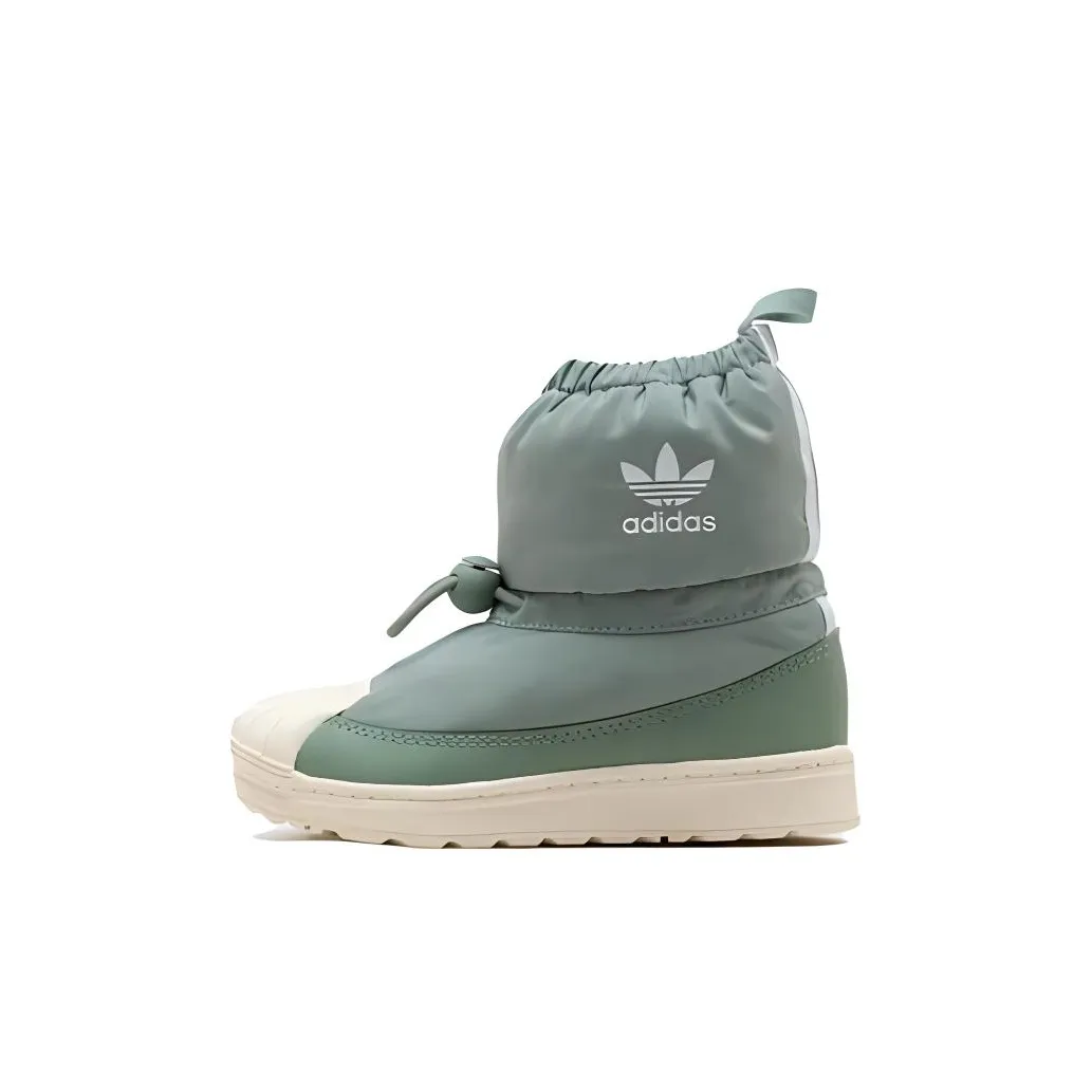 Adidas Originals SUPERSTAR 360 Высокие ботинки Кроссовки для скейтбординга Серебристо-зеленый Детские 3-7 лет