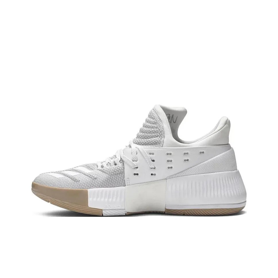 Adidas D Lillard 3 Legacy Non Slip Легкий MID Баскетбольные кроссовки Unisex Белый