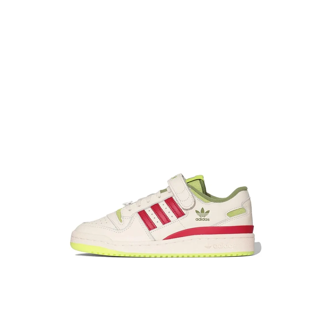 THE GRINCH x Adidas Originals FORUM Low Топ Детские Скейтбординги Белый Зеленый Красный KIDS