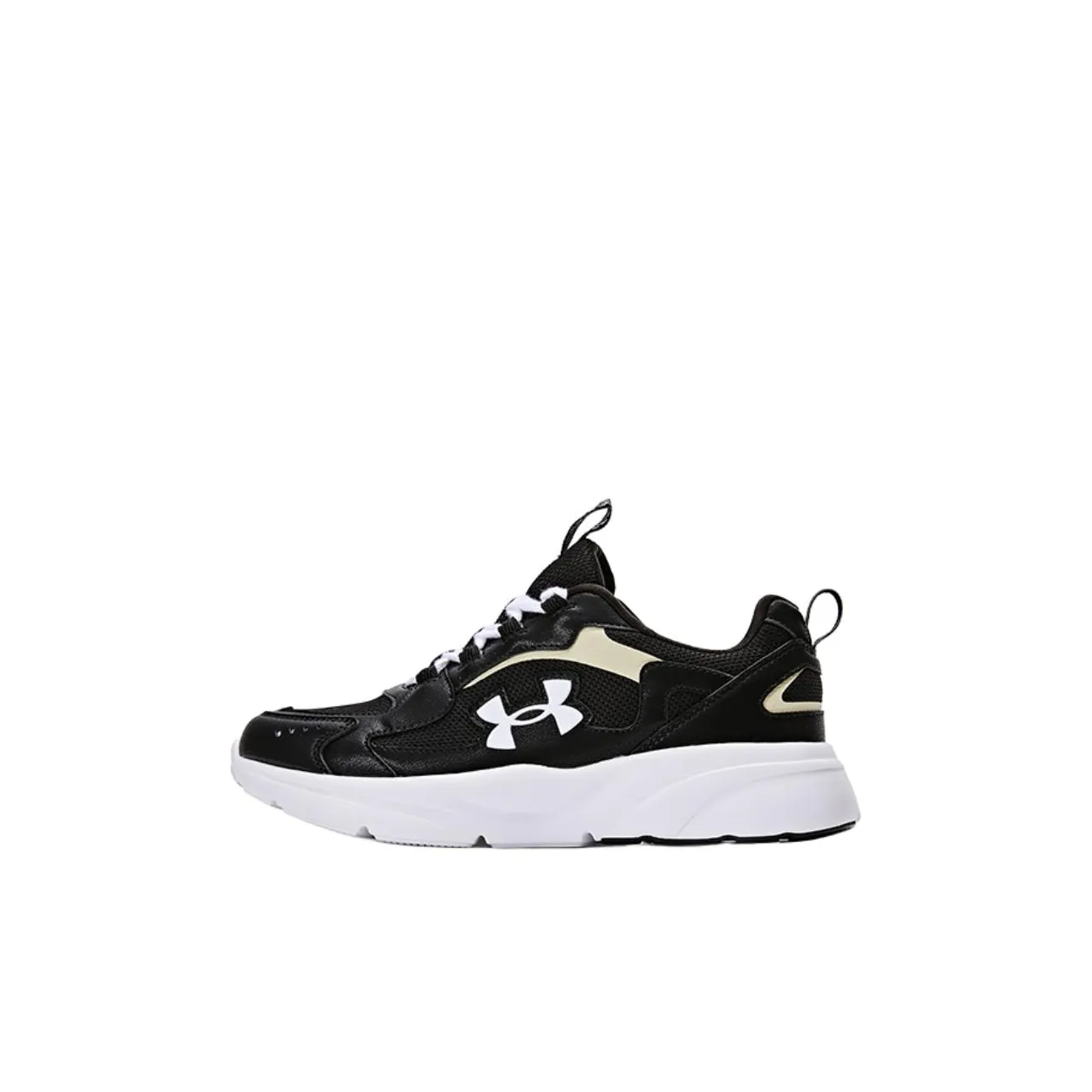 Under Armour Low Top Running Shoes Black White Kids