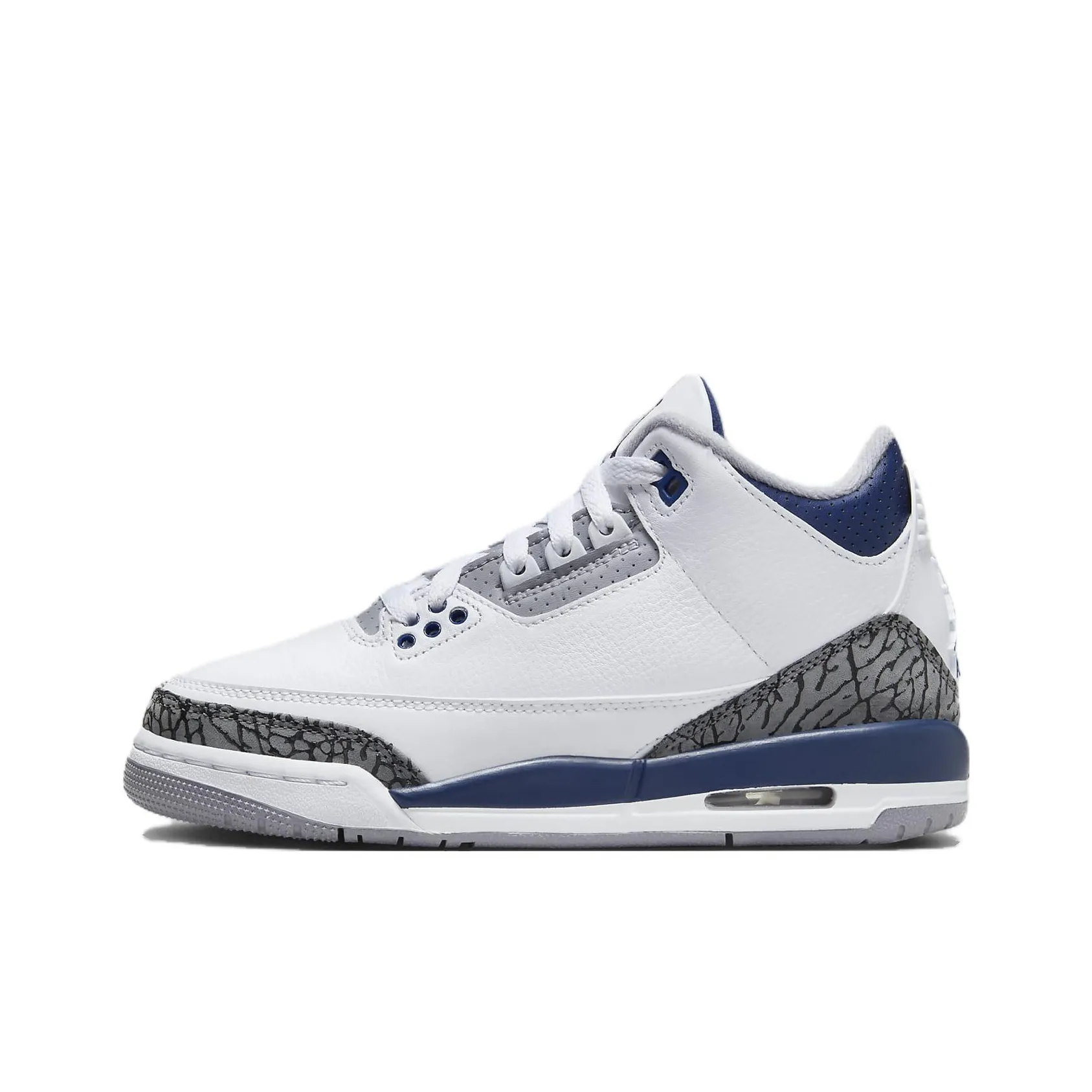 Jordan Air Джордан 3 Ретро Противоскользящие амортизаторы Slip Resistant Shock Absorbers MID Топ Детские Скейтбординги Серый Белый Синий