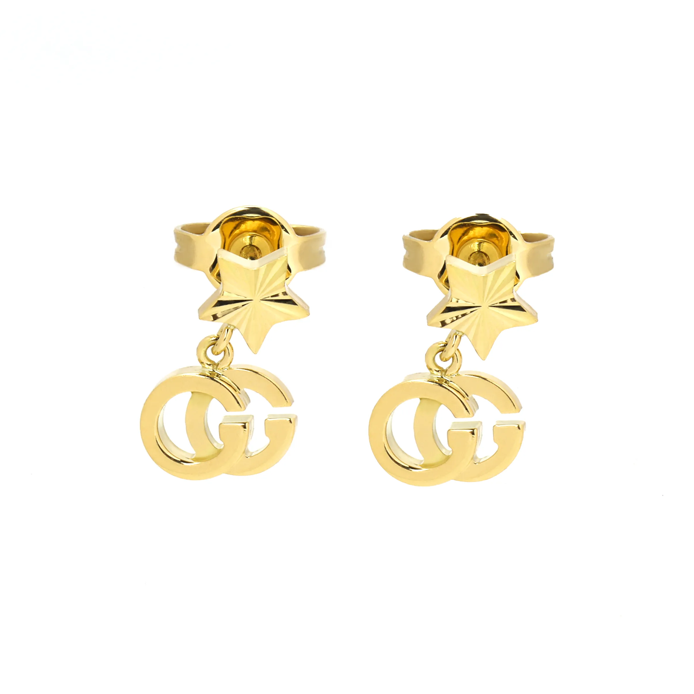 GUCCI 18K Gold Stud Earrings Women's