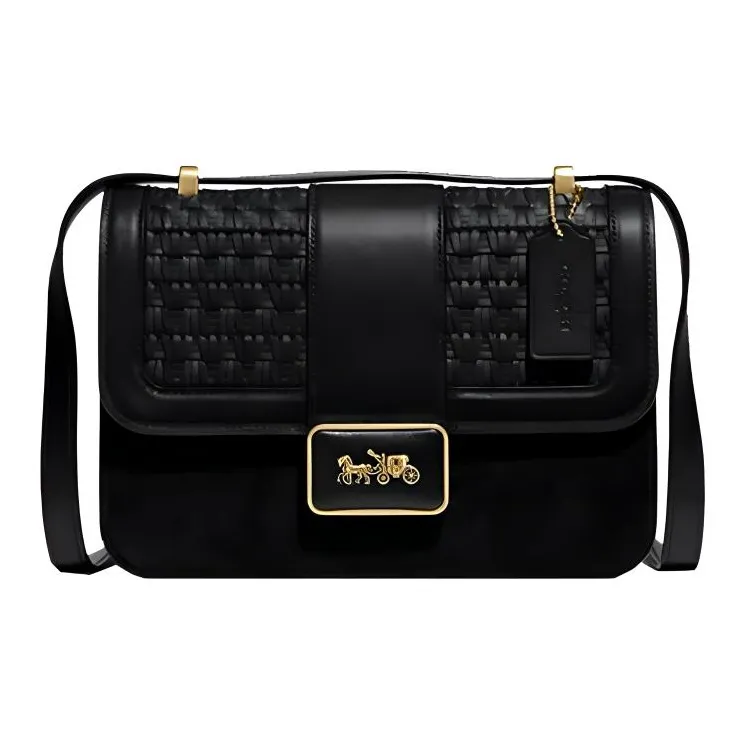 COACH Alie Коровья кожа Портативная сумка через плечо сумка на плечо Женская Черная