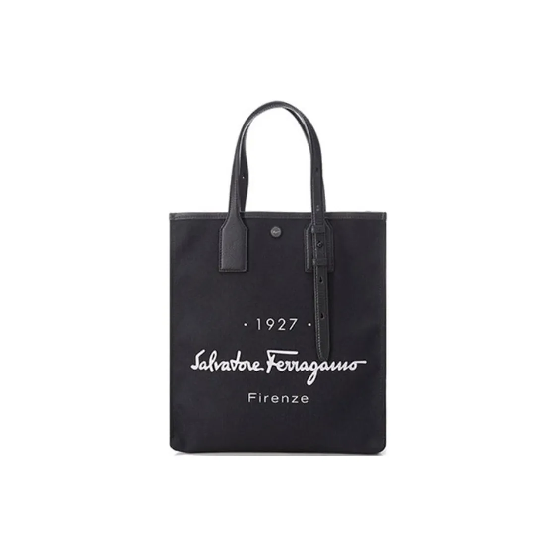 FERRAGAMO Fabric Tote Bag, Shopping Bag, Handbag, Shoulder Bag Unisex Black