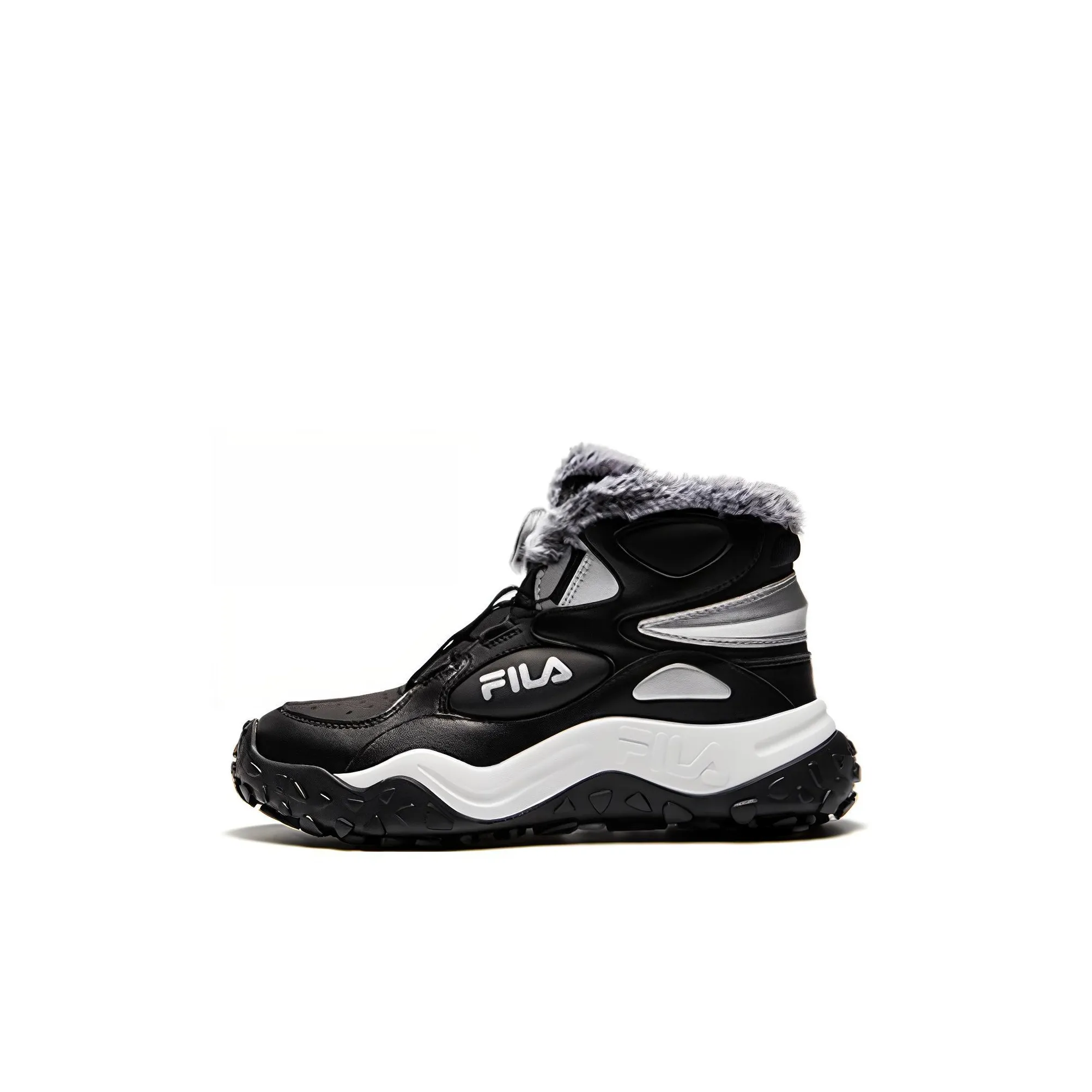 FILA KIDS SKIER BOOT Anti Slip Wear Resistant Mid Top Kids' Running Shoes Black White Kids'