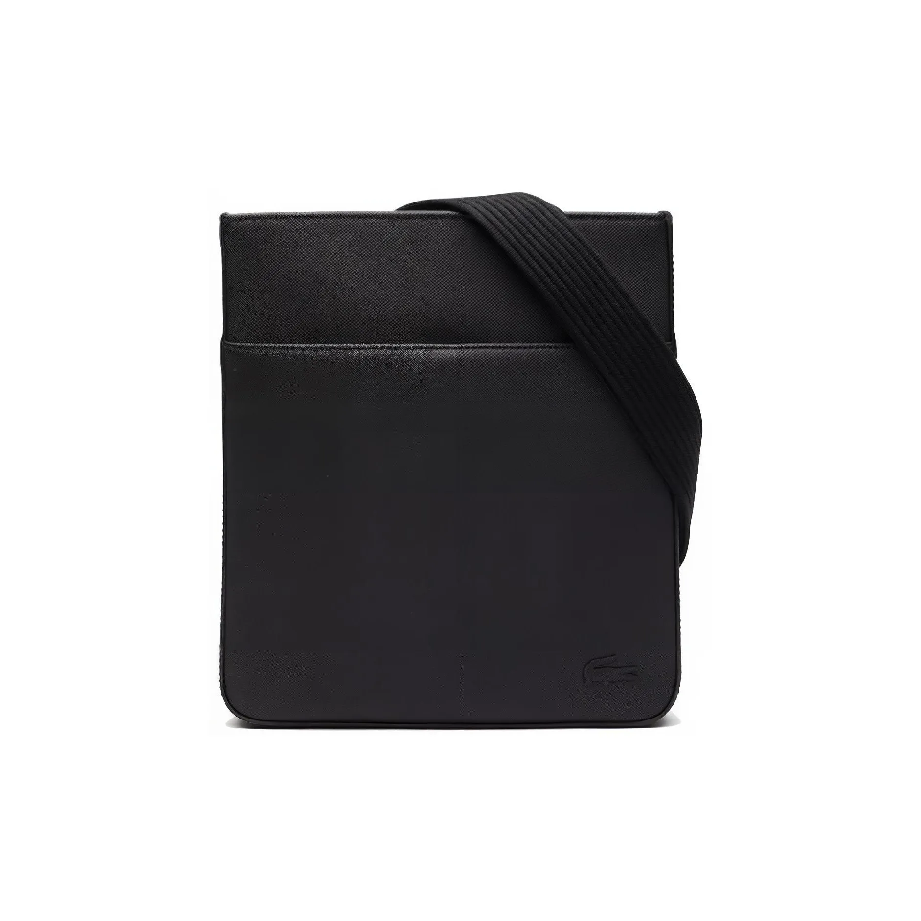 LACOSTE Recycled Canvas With PVC Shoulder Bag, Crossbody Bag Regular Men's Black