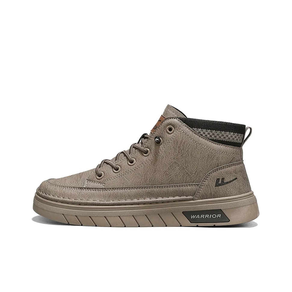 Warrior Slip-resistant Abrasion-resistant Легкие Высокие Кроссовки для скейтбординга Мужские Коричневые
