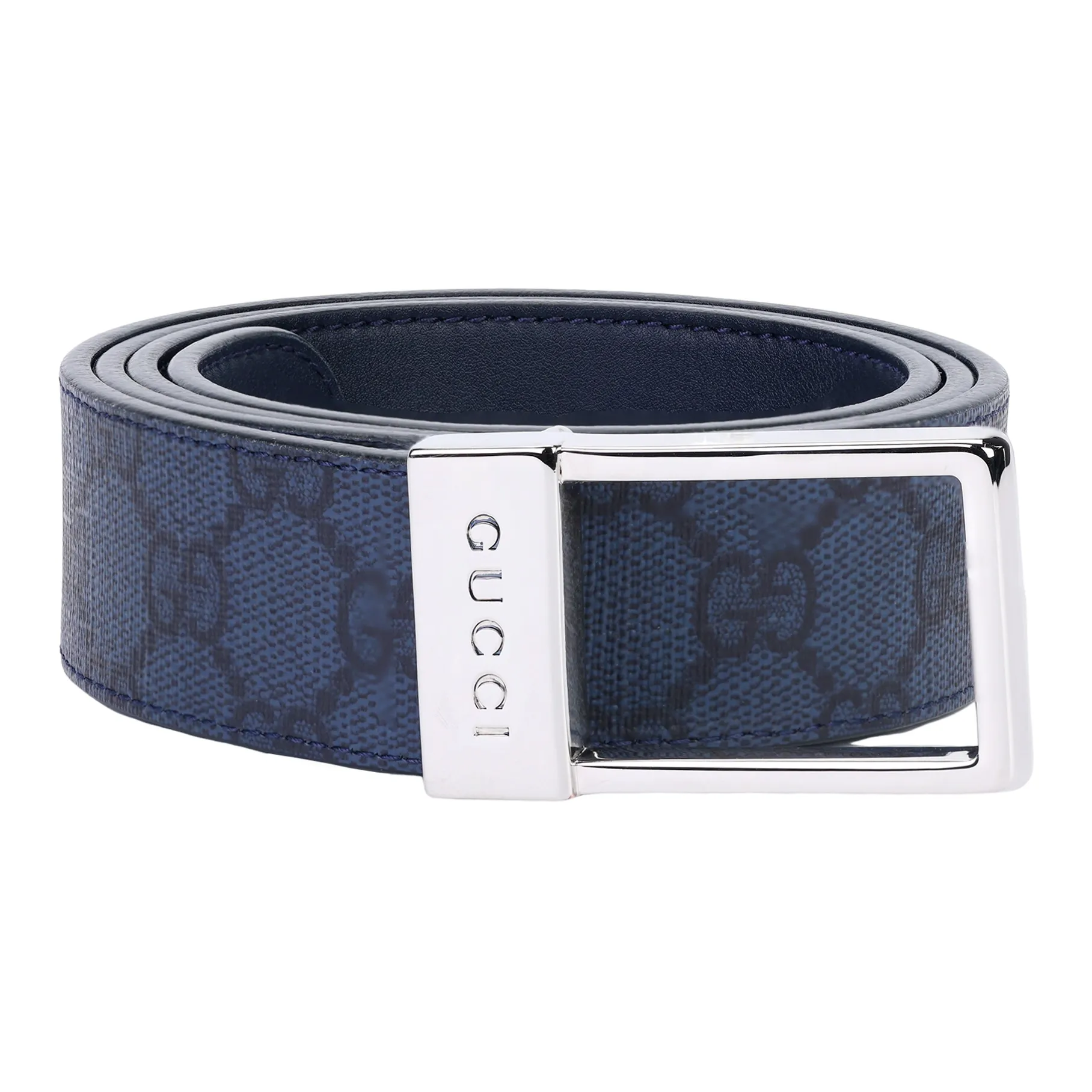 GUCCI Canvas Ремень Мужской Синий Ширина 3,5 см