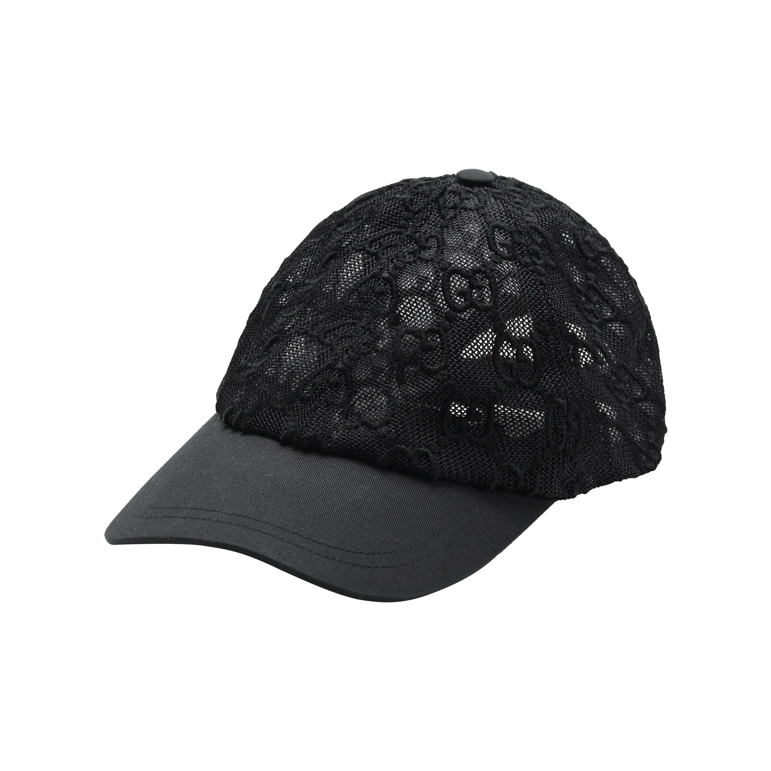 GUCCI Cotton Baseball Caps Women's Black