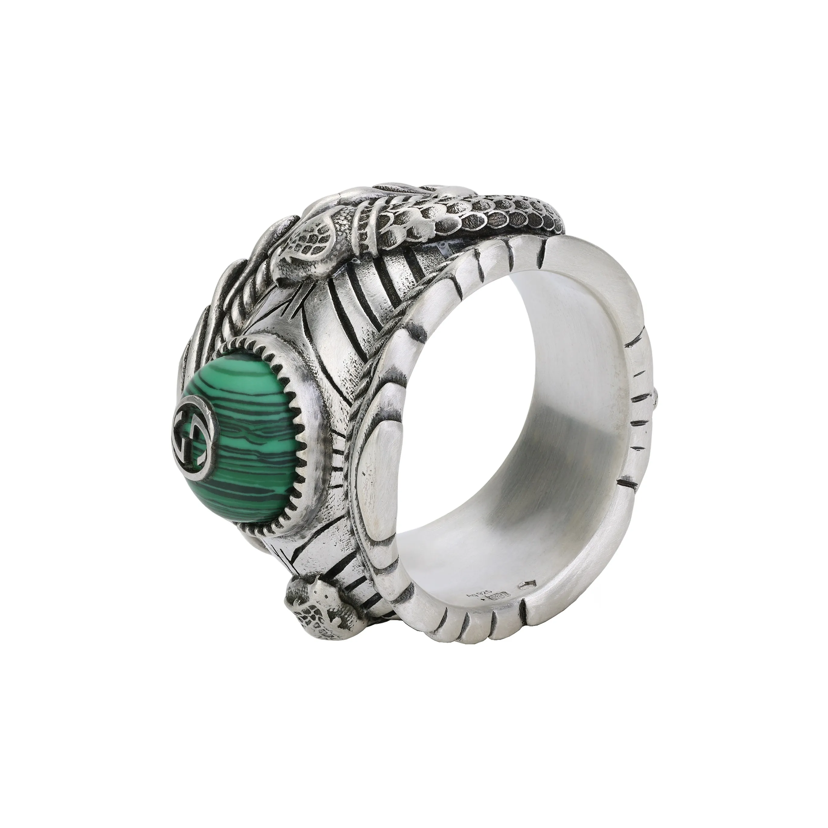 GUCCI 925 Sterling Silver Rings Men's Silver