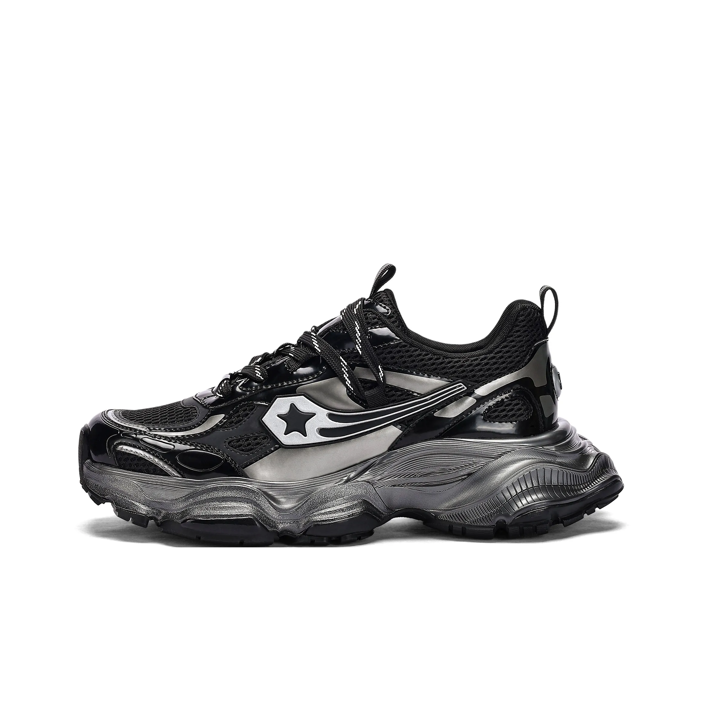 JEEP SPIRIT Radiant Shadow 2,0 Низкий Топ Толстая Подошва Кроссовки Мужские Графитовый Черный