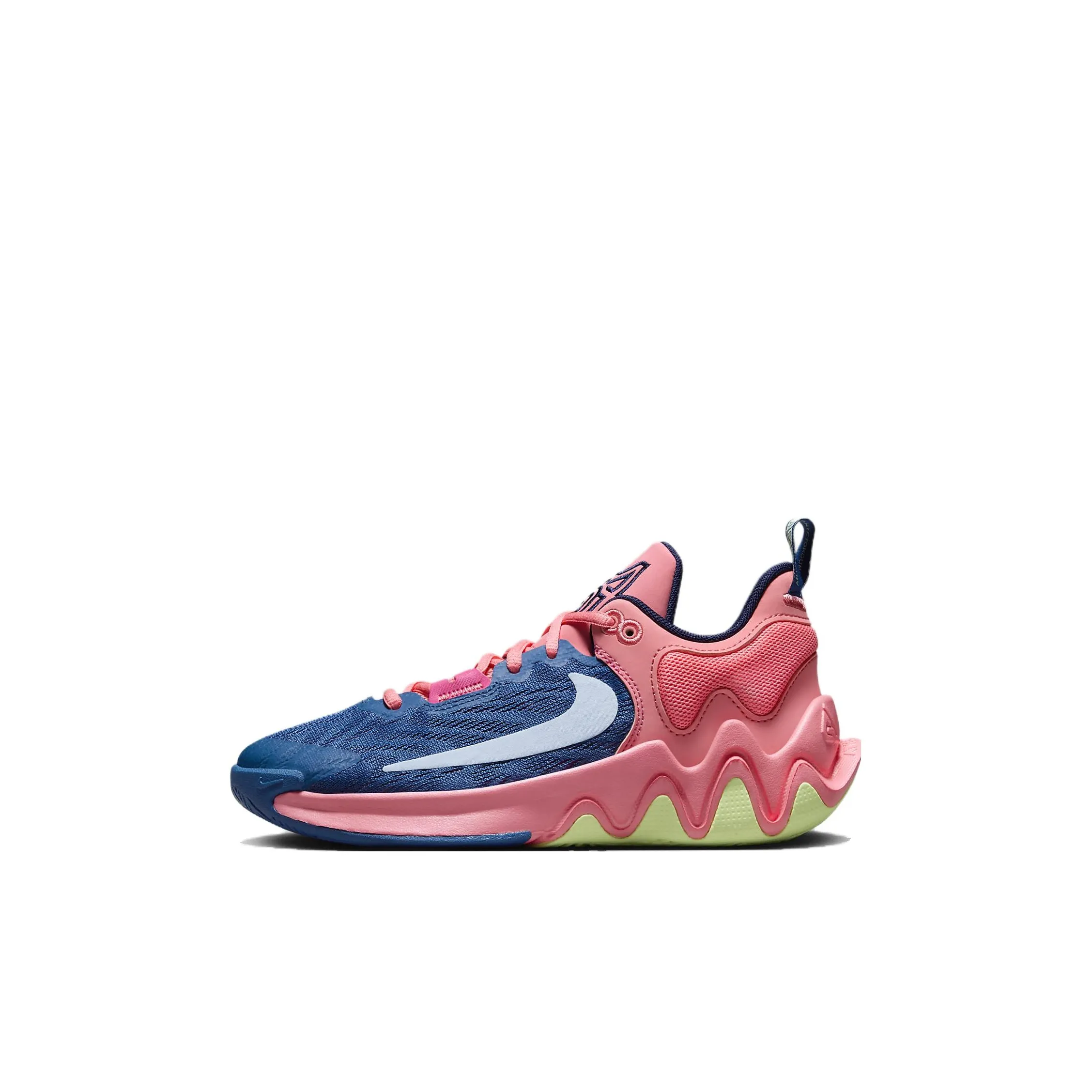 Nike Giannis Immortality 2 Anti Slip Wear Resistant Low Top Children's Basketball Shoes Blue Pink Kids'