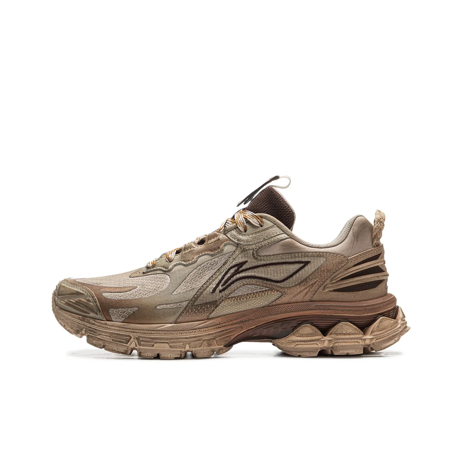 LiNing Fuyao 2.0 Trail Anti Slip And Wear Resistant Support Low Top Sprint Running Shoes Men's Gray