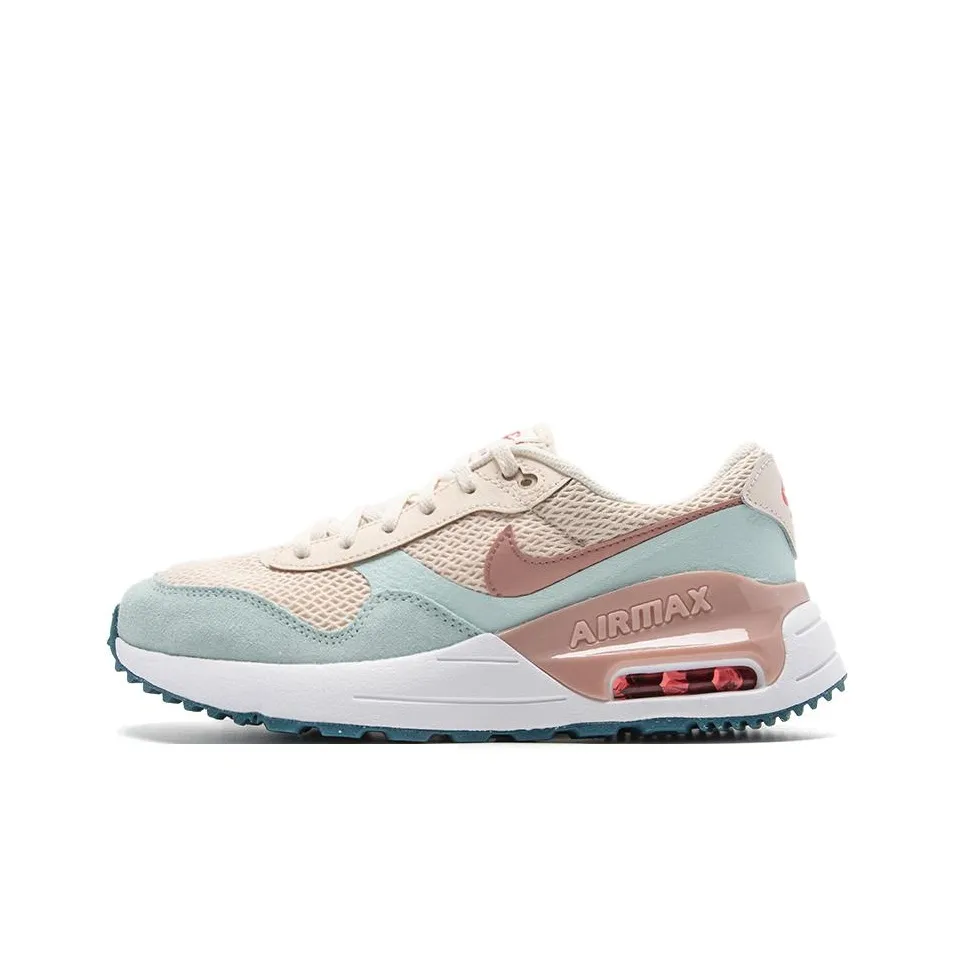 Nike Air Max SYSTM Bg Low Топ Детские беговые кроссовки Белый Розовый Синий