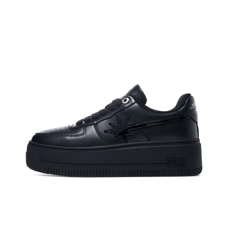 Starwalk Soldier Wear-Resistant Breathable Height Increasing Skateboard Shoes Unisex Black