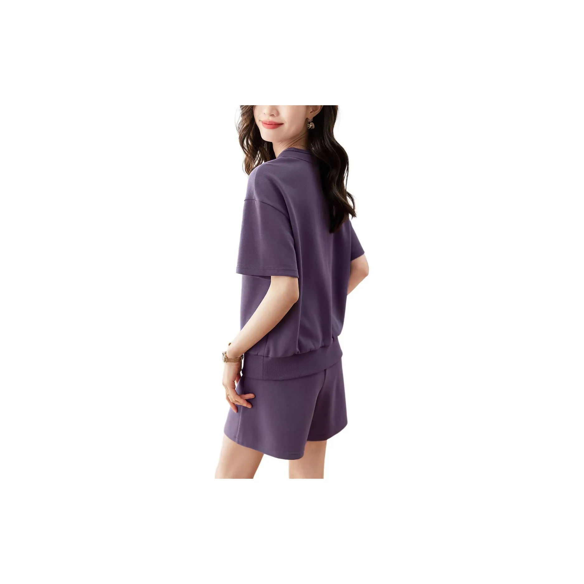 Mo Han Yi Mei Casual Suit Women's Dark Purple