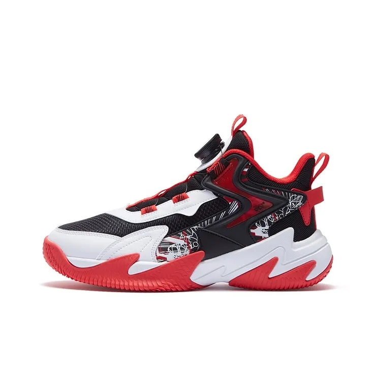 361°KIDS Tactician Детские баскетбольные кроссовки Низкий топ Угольный черный Красный Для школьников