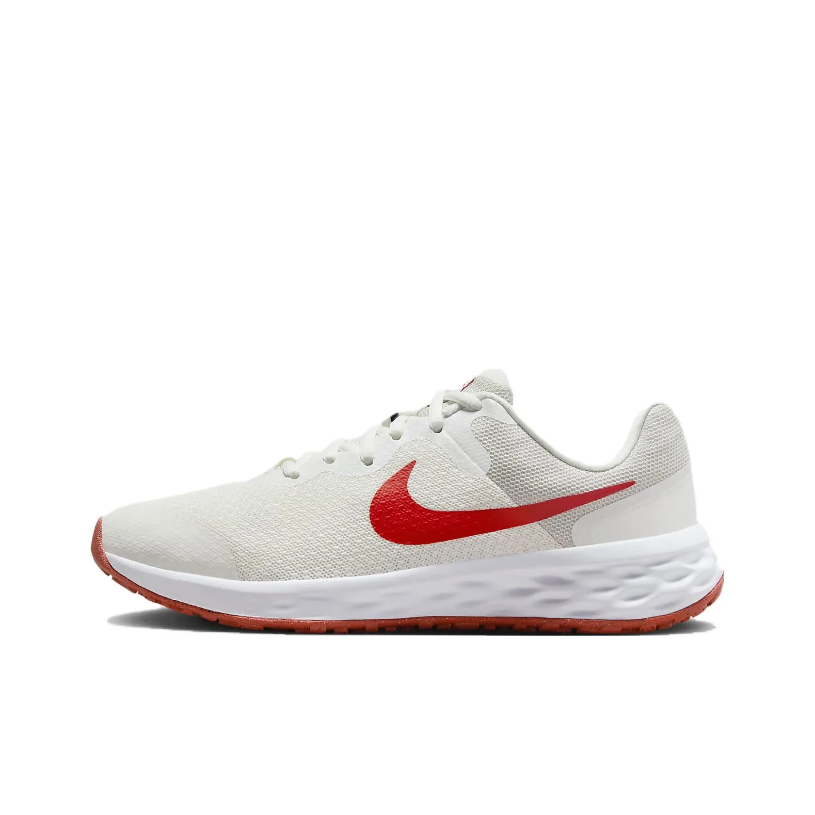 Nike REVOLUTION 6 Cushioning And Breathable Low Top Kids' Running Shoes Red White