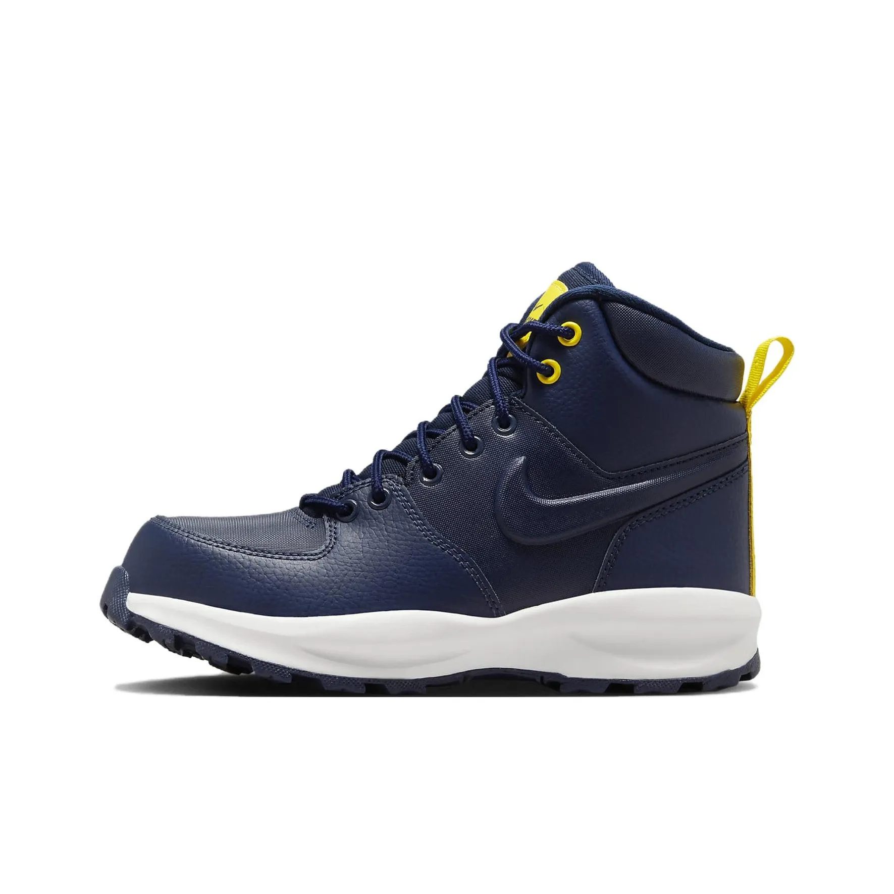 Nike Manoa LTR Slip Resistant Cushioning Wear Resistant High Top Kids' Outdoor Shoes Blue Teenagers