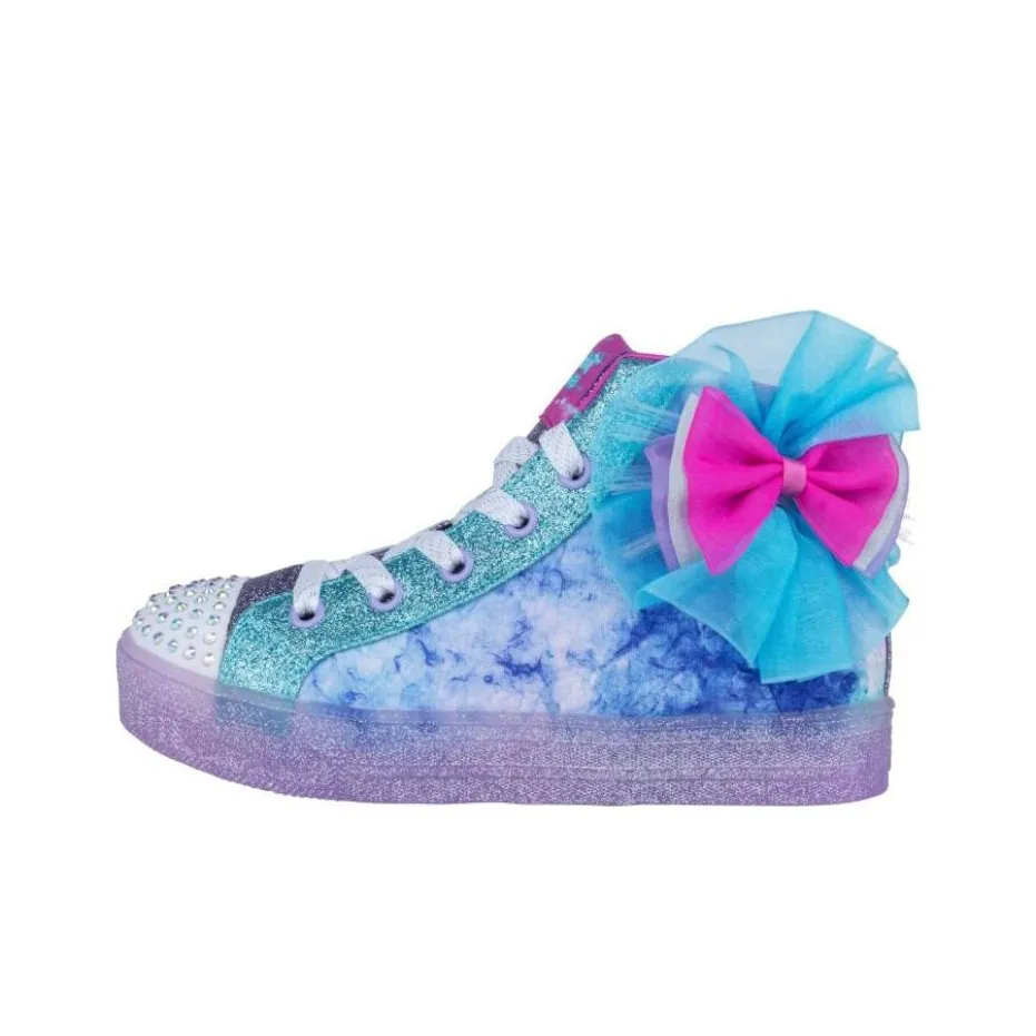 Skechers Shuffle Brights Cushioning, Wear Resistant Mid Top Kids' Skateboarding Shoes Blue Purple Teenagers