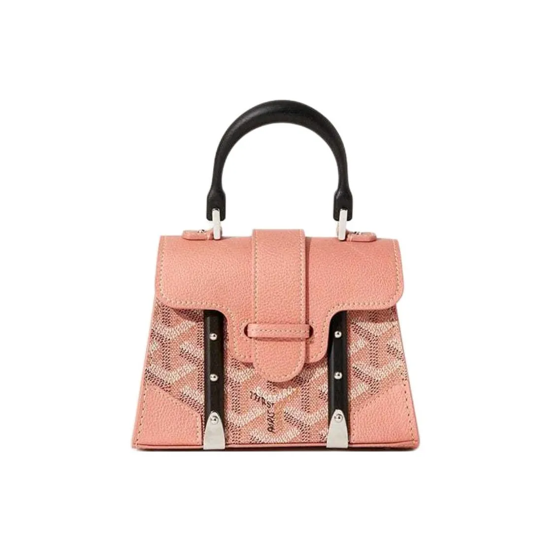 GOYARD Saigon Canvas With Calfskin Shoulder Bag Crossbody Bag Handbag Mini Women's Pearl Pink