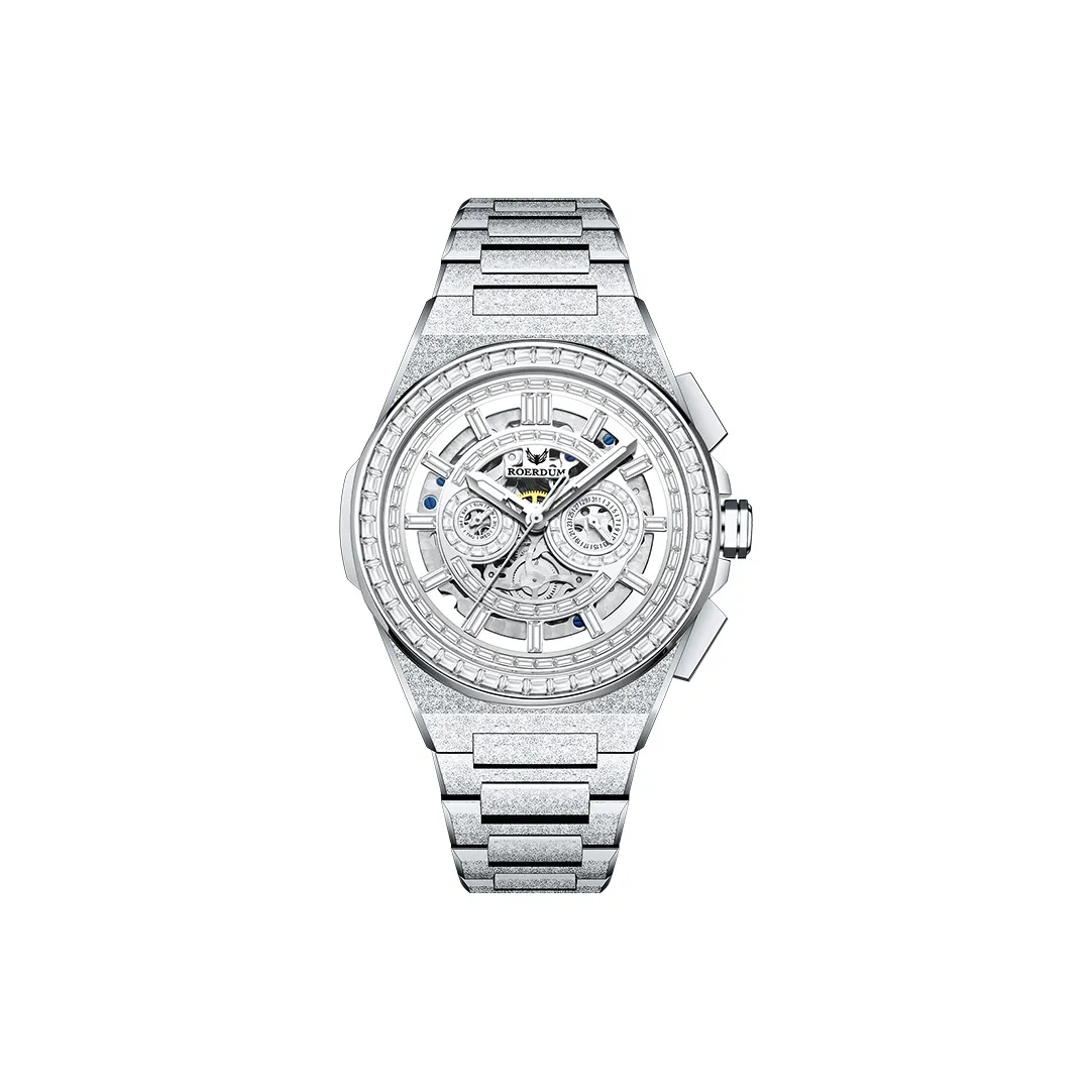ROERDUM Sea Zhi Collection Frost Wing Mechanical Movement Steel Strap Watch Men's Watches White Dial