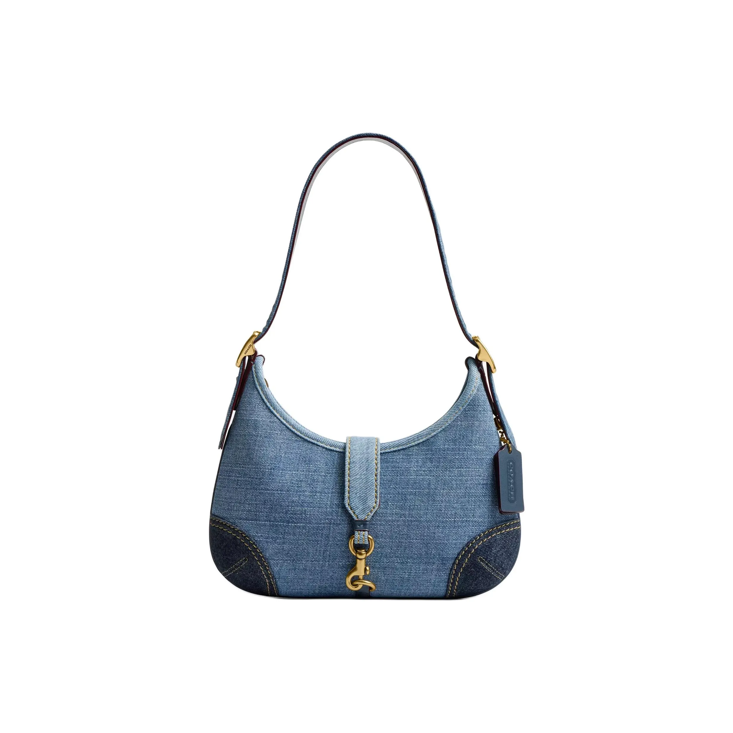 COACH Hamptons Denim Hobo Bag, Handbag, Shoulder Bag Tubas Women's Blue