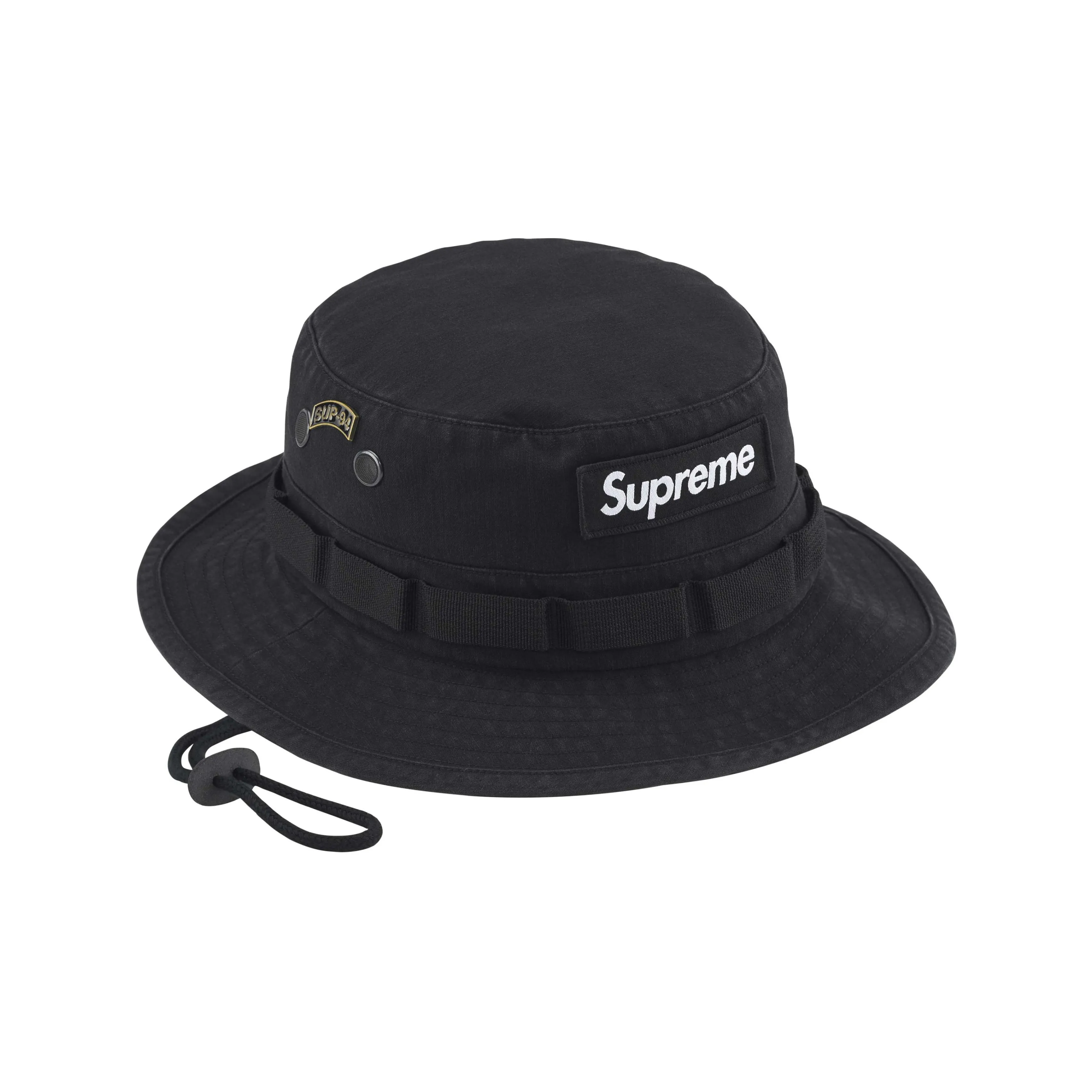 Supreme Cotton Bucket Hats Unisex Black