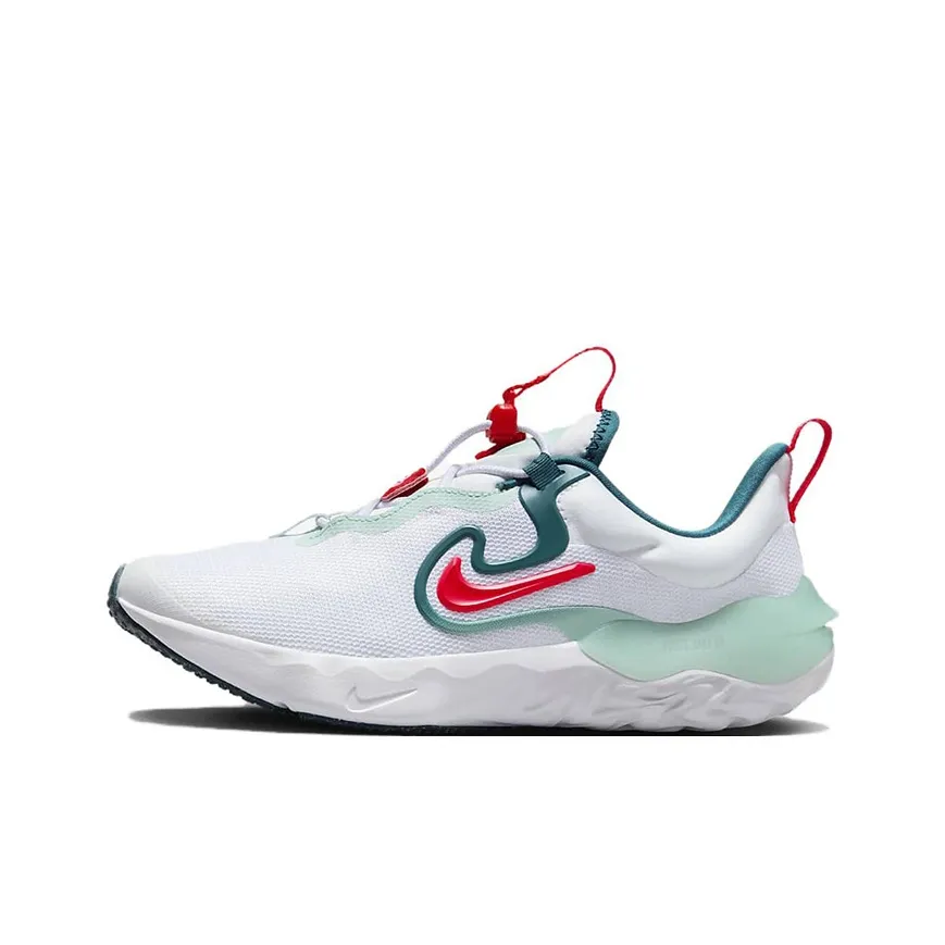 Nike Run Flow Амортизация Низкий Топ Детские Беговые Кроссовки Белый Зеленый