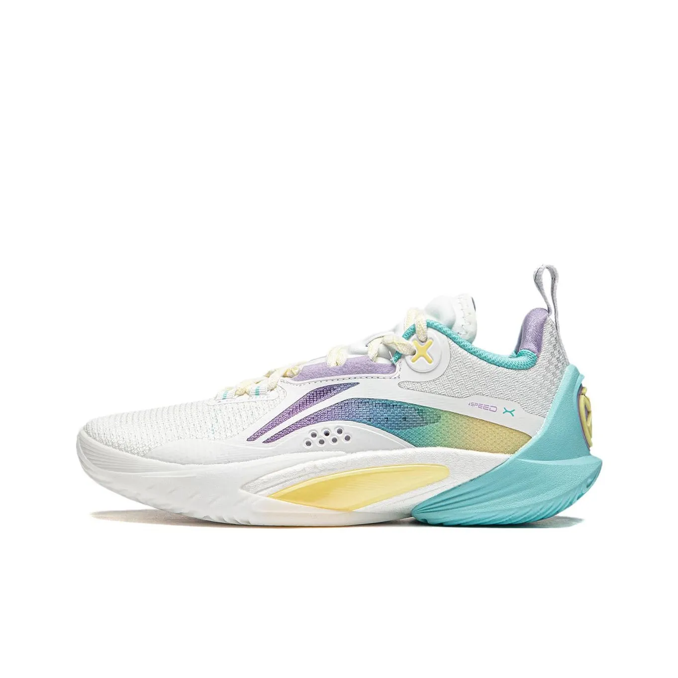 LINING YOUNG Speed 10 Спорт Удобный Противоскользящий Анти-КИК Высокий Топ Баскетбольные Кроссовки Белый Фиолетовый