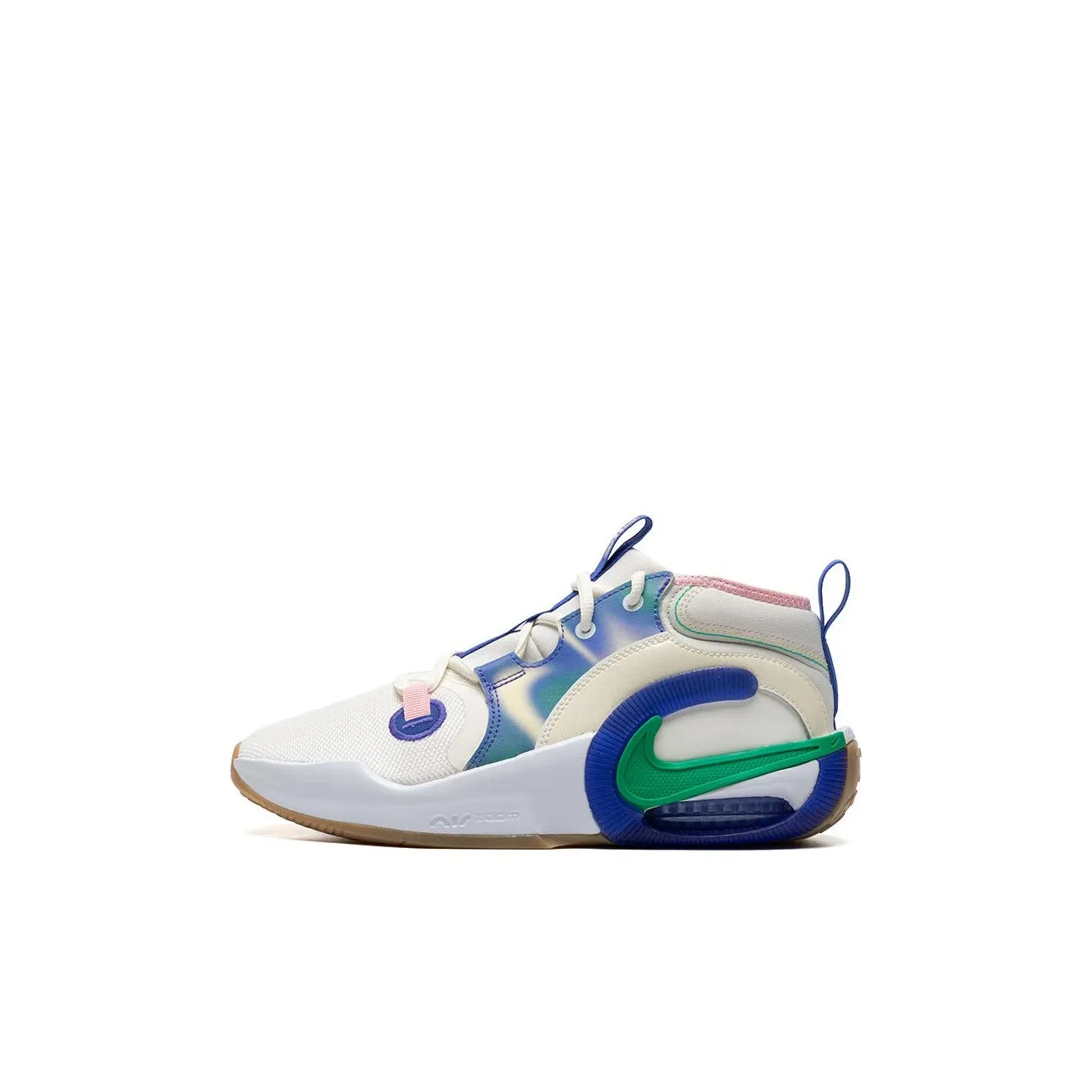 Nike Air Zoom Crossover 2 SE GS Устойчивый к истиранию Дышащий Низкий Топ Баскетбольные кроссовки Белый Синий Зеленый Детский